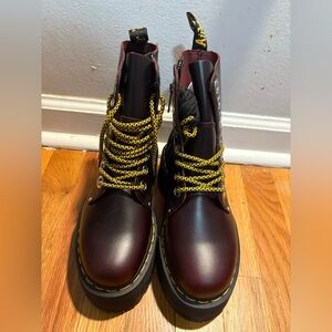 DR MARTENS JADON MAX WOMEN'S LEATHER PLATFORM BOOTS